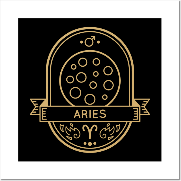 Aries Golden Zodiac Planet Wall Art by MimicGaming